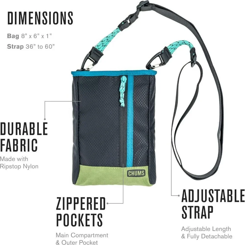 Crossbody Sling Bag Nylon Compact Travel Purse Unisex Adjustable